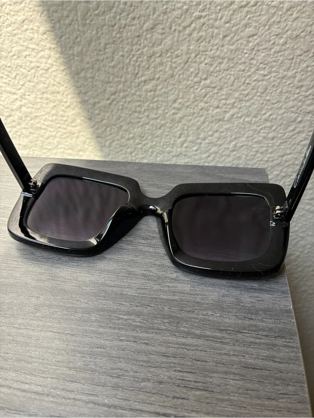Circus by Sam Edelman Black Crystal-Trim Oversized Square Sunglasses